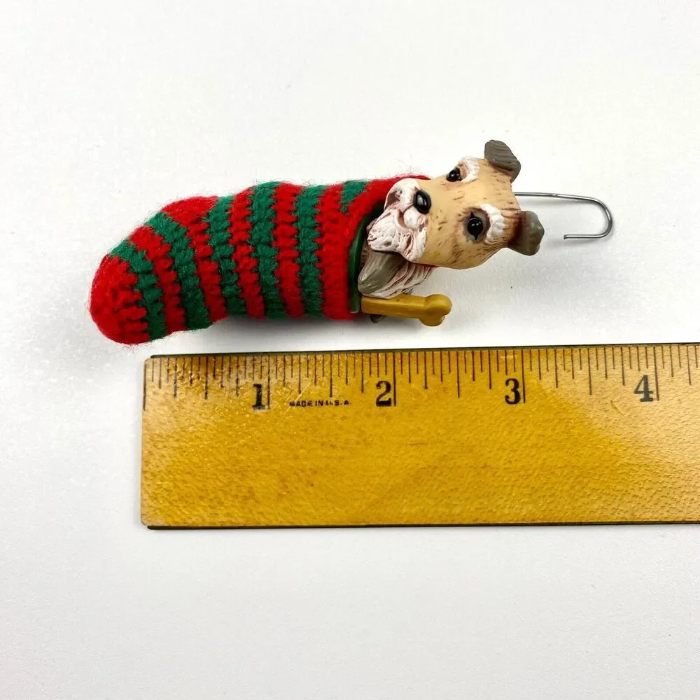 Hallmark Doggy In A Stocking Christmas Ornament Keepsake 1985 Puppy Dog Sock